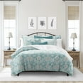 thumbnail image 2 of 6ix Tailors OSH-MED-AQU-CMF-FD-3PC Osha Aqua & Teal Full & Double Size Comforter & 2 Pillow Shams Set - 3 Piece, 2 of 9