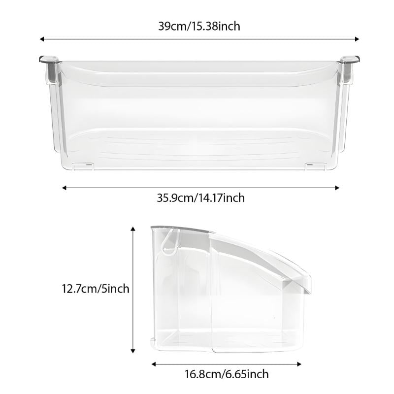 CEORPER Pack of 2 Plastic Refrigerator Storage Container Large Capacity Simple Setup