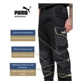 thumbnail image 7 of PUMA Workwear Precision X Work Pants for men - Premium Trousers with Multiple Pockets and Reinforced Knees - Ideal for Craftsmen, Manufacturing, and Construction - Black/Neon - 46W / 32L, 7 of 7