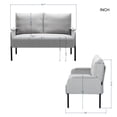 thumbnail image 2 of BSHTI 45.7" Metal Frame Loveseat Couch – Solid Wood & Iron Combination, High-Density Foam Seat, Removable Washable Back Cushion, for Small Spaces, Apartments，Blue, 2 of 13