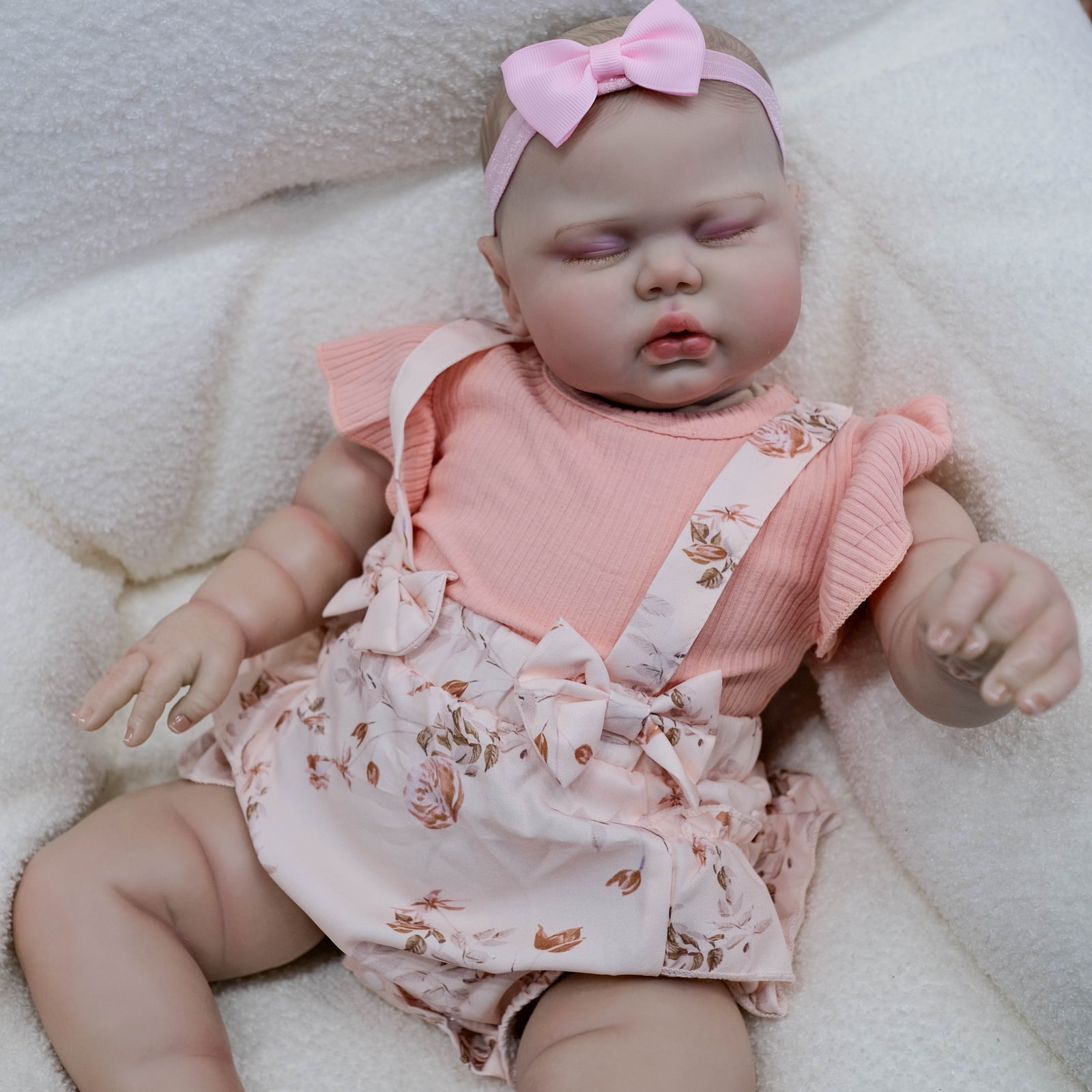 Lifelike Reborn Baby Dolls, Adorable 24 inch Cute Realistic-Newborn Baby Doll Poseable Real Life Cloth Body Baby Dolls with Gift Box for 3+ Year Old