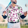 thumbnail image 5 of Vsdgher Orchids Flowers Mens T-Shirts Baseball Vintage Fashionable Lightweight Casual Crew Neck Slim Fit with Long Sleeves-Medium, 5 of 7