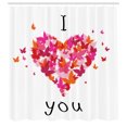 thumbnail image 3 of Ambesonne Butterfly Shower Curtain, Heart Love, 69"Wx84"L, Multicolor, 3 of 5