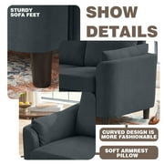 Soscana Living Room Furniture Set, 3 Seater Sectional Sofa with Storage Ottoman and Loveseat, Modern Sofa Couch Love Seat for Living Room Apartment Studio Office