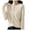 Beige, variant on Women Long Sleeve Snaps Button Down V Neck Cute Knit Sweater Cardigan(Beige,One Size)