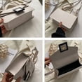 thumbnail image 5 of Women's Messenger bag classic satchel handbag slung simple artificial leather small bag. - white, 5 of 6
