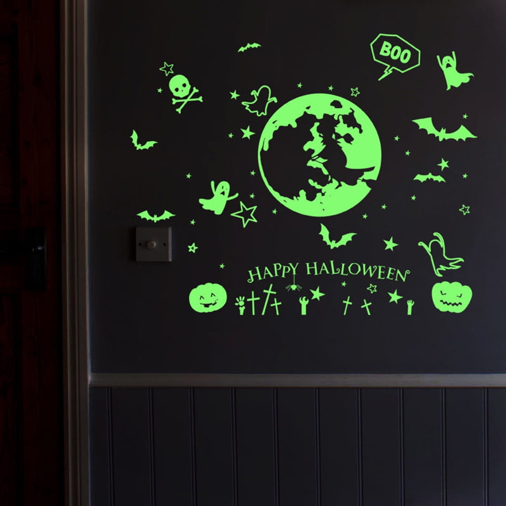 Halloween Luminous Wall Sticker Glow In The Dark Decal Home Room Decor Y