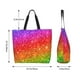 thumbnail image 5 of Disketp Colorful Glitter Bolsa Tote Estampada para Mujer, Bolso de Hombro y de Mano para Compras y Viajes, 5 of 8