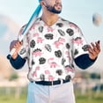 thumbnail image 5 of Lsque Cute Dinosaur Pattern Mens Polo Golf Shirts Funny Graphics Shorts Sleeve Button Shirts Baseball T-shirt-XX-Large, 5 of 7