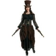 thumbnail image 2 of Victorian Steampunk Black Brown Full Length Dress With Top Hat M 8-10, 2 of 2