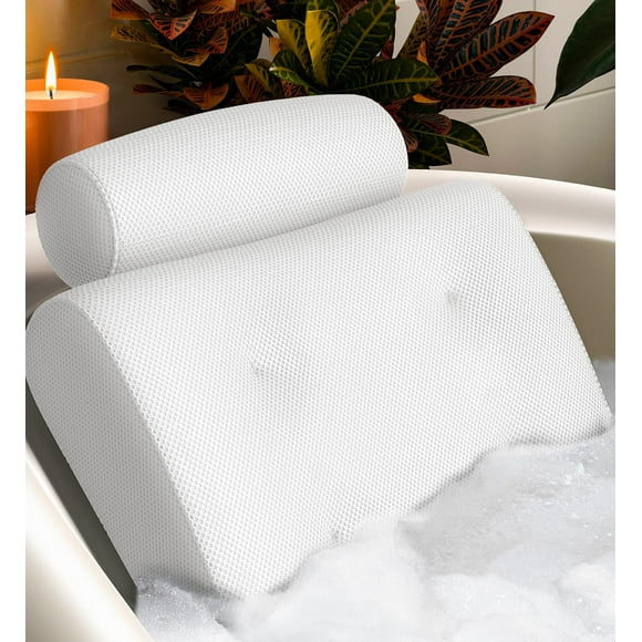 Almohada de baño de lujo Everlasting Comfort, cojín de apoyo para la cabeza, el cuello y la espalda para bañera, spa o baño