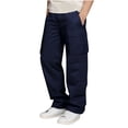thumbnail image 2 of Boys Sports Cargo Pants Stretch Elastic Waist School Long Pant Twill Joggers for Kids Hiking Pants, 2 of 8