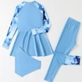 thumbnail image 6 of CYRBOKO Girls Three-piece Swimsuits, Long Sleeve Quick-dry Summer Seaside Swimwear Rash Guards Blue Size 10-11 T, 6 of 7