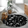thumbnail image 3 of Round Rug 3.3Ft Washable Non-Slip, Black Spring Floral Circle Area Rugs for Living Room Bedroom, Flowers Botanical Elegant Pastoral Indoor Floor Mats Carpet Runner for Home Decor Aesthetic, 3 of 8