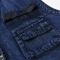 thumbnail image 5 of Wuxian Men Denim Vest Jacket Sleeveless Solid Color Zip Up V-Neck Multiple Pockets Waistcoat Workwear Garment Comfortable Fit Daily Wear,Blue,XXL, 5 of 8