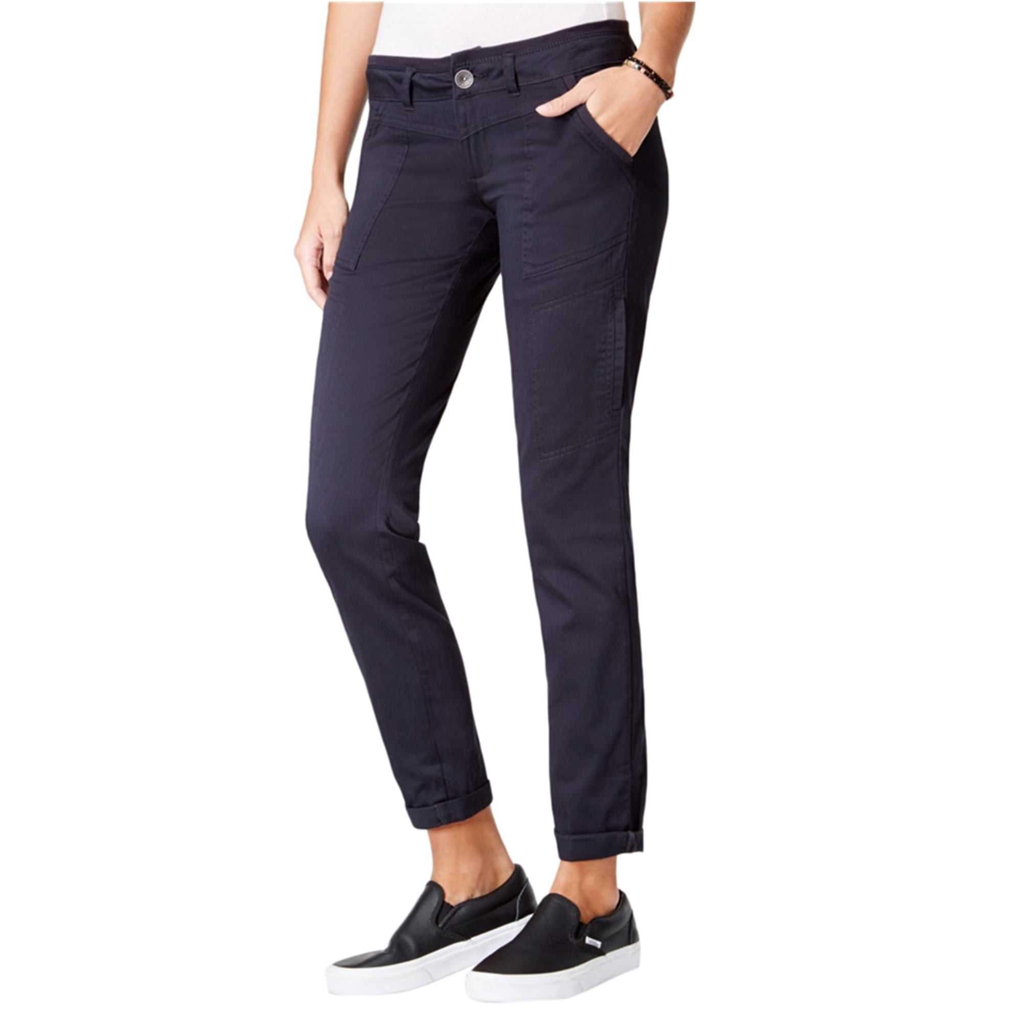 Womens Elastic-Cuff Soft Casual Cargo 
