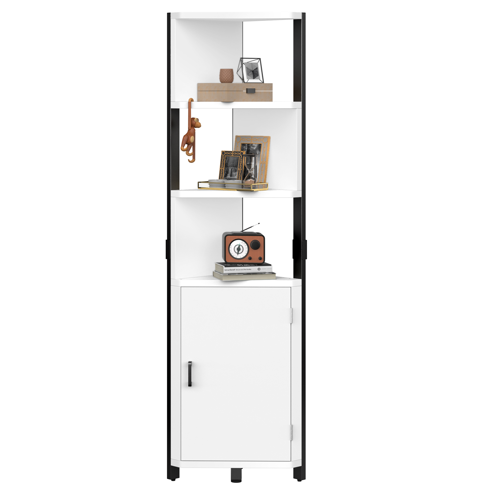 YITAHOME Corner Bookshelf with Storage, Modern 6Tier Triangle