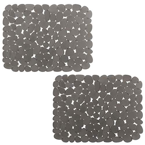 Yolife Kitchen Sink Mats, Adjustable for Stainless steel/Porcelain Sink, Dishes and Glassware,GRAY (2 Pack)