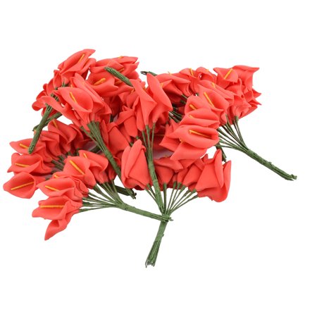 - Wedding DIY Craft Candy Box Note Book Gift Ornament Artificial Flower Red 12pcs