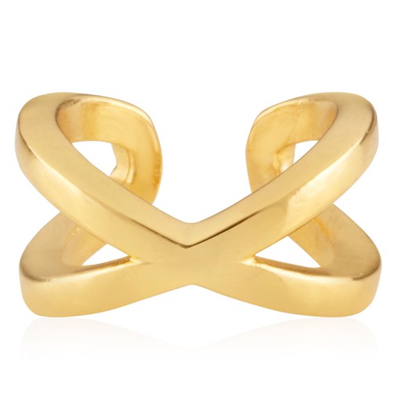 18K Gold Plated Sterling Silver Women’s Criss-Cross Cuff Earring