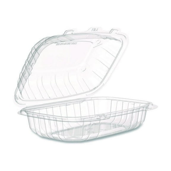 Dart Microwaveable Hinged Containers, 6.5 x 9 x 3, Clear, Plastic, 300/Carton