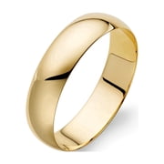 Men's 14K Solid Gold Wedding Band, 5mm, Classic Fit, High-Polish Ring, 14K Yellow Gold (Stamped for Authenticity), Size 9