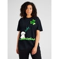 thumbnail image 1 of Camiseta con estampado de trébol de la suerte para mujer, ideal para el Día de San Patricio, con gráficos de manga corta, informal, 100 % algodón, de manga corta, divertida, de verano., 1 of 6