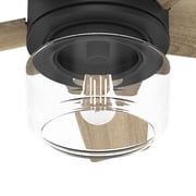 Hunter 44 inch Indoor Ceiling Fan with LED Light and Remote Control - Black Ceiling Fan, Standard Mount, 5 Blades, For Bedroom, Living Room, or Kitchen, Quiet - Margo 52289, Matte Black