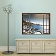 thumbnail image 3 of IDEA4WALL Fake Brown Window Beach Peel and Stick Wallpaper Removable Wall Mural Sticker Decal, 3 of 4