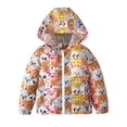 thumbnail image 2 of Shldybc Little Baby Girls Kids Outfits Spring Autumn Cartoon Print Pattern Hooded Windbreaker Jacket Casual Outerwear Coat, Baby Coat on Clearance( 3-4 Years, Multicolor ), 2 of 9