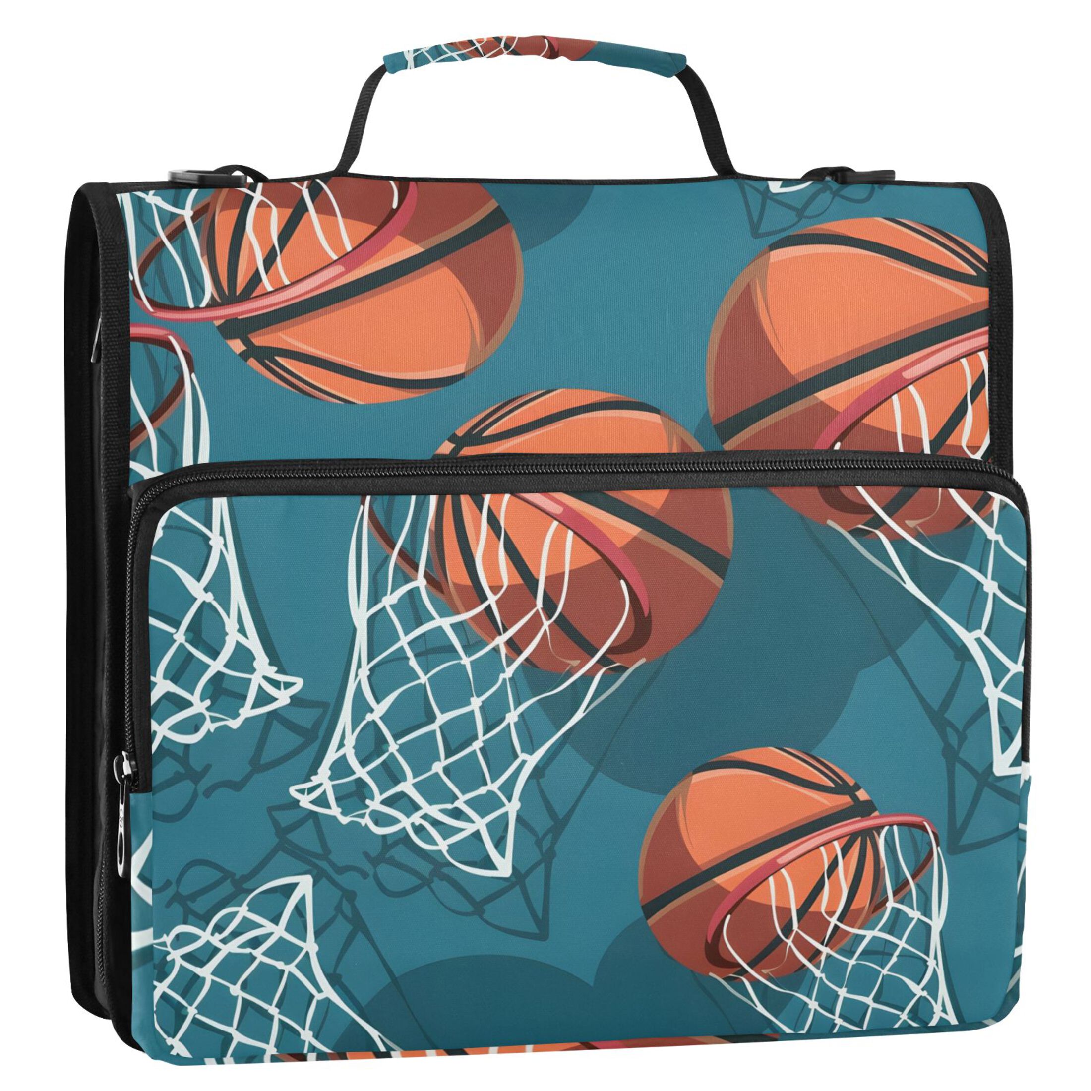 ALAZA Zipper Binder Basketball-a1 3 Ring Trapper Keeper File Folder Organizer Bag