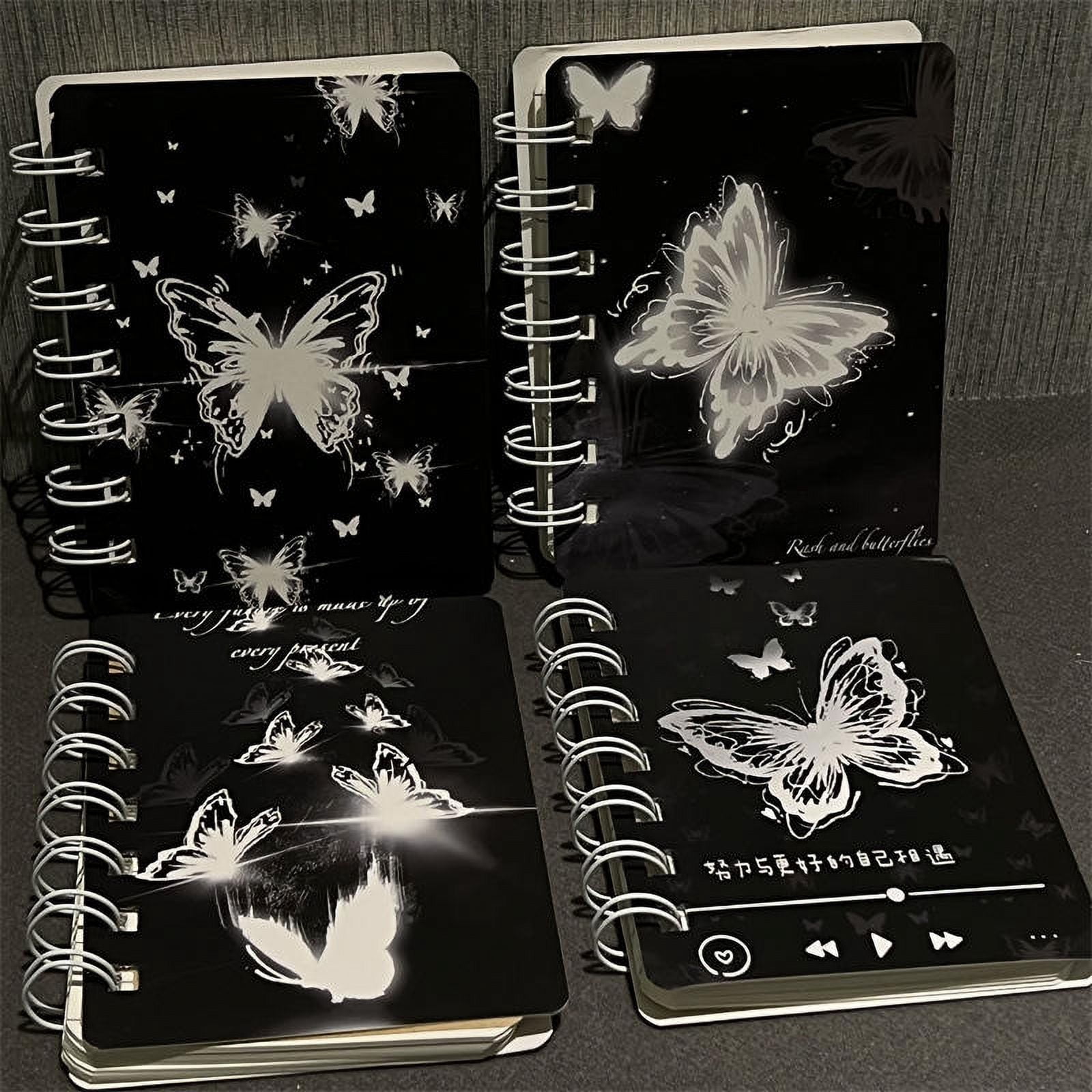 4Pcs Sweet Bow Coil Notebook Butterfly A7 Coil Planner Portable Mini Notepad for Kids Girl Birthday Party Gift Back To School Gift