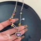 thumbnail image 2 of Collar de circonitas con forma de corazón y retazos de cuentas a la moda, estilo femenino, estilo nicho, dulce y genial, cadena para clavícula de Spice Girl, 2 of 5