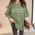 thumbnail image 2 of Women T-Shirt Casual Loose Solid Color Short Sleeve Tees with Crew Neck and Sleeved Drop, 2 of 4