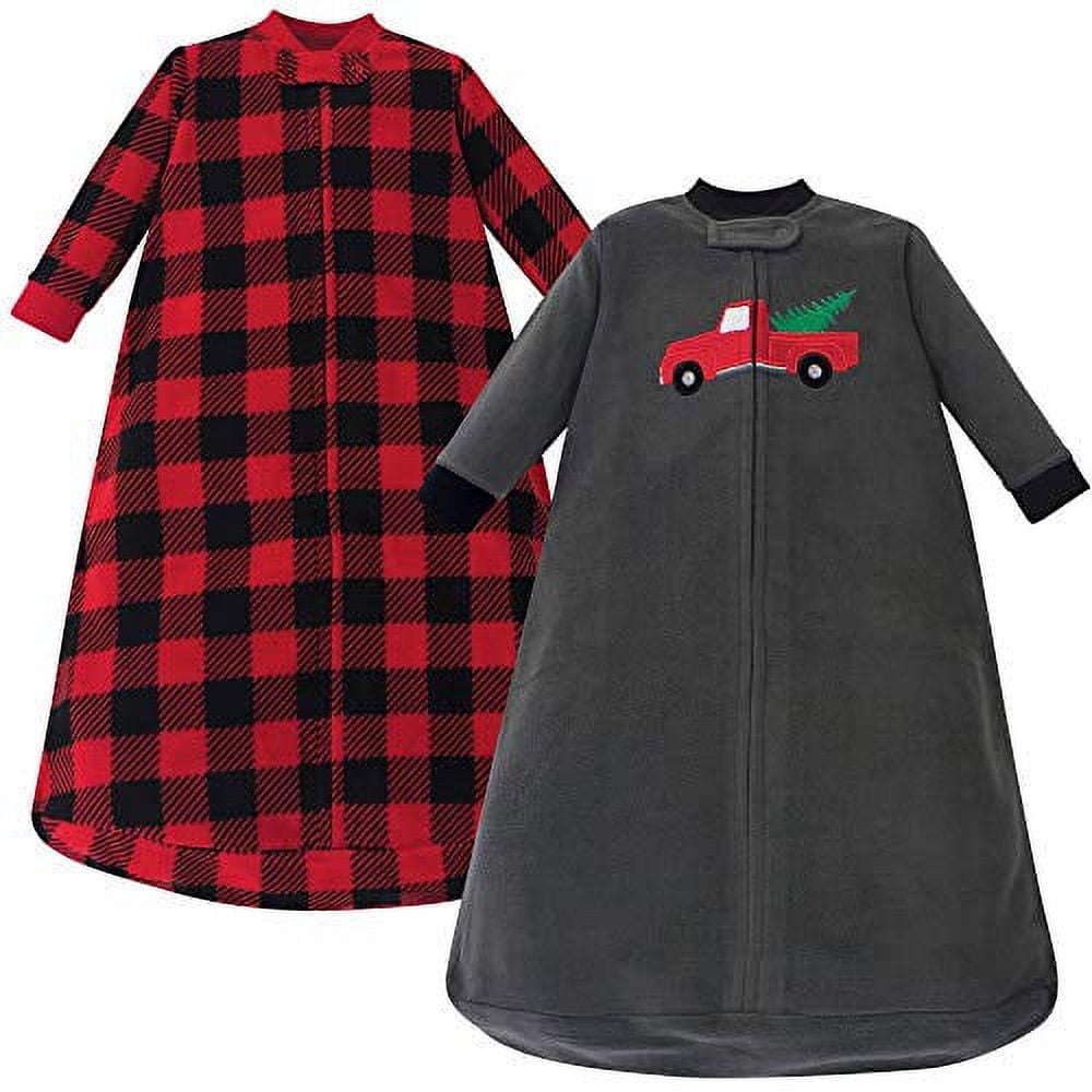 Hudson Baby Infant Boy Long-Sleeve Fleece Sleeping Bag, Christmas Tree, 0-9 Months