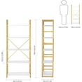 thumbnail image 2 of Homfa 5 Tier Gold Bookshelf, Modern Display Shelves Industrial Bookcase with Metal Frame for Bedroom Living Room, White, 2 of 11