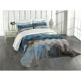thumbnail image 3 of Ambesonne Winter Quilted Bedspread Set 3 Pcs, Geometric Game Blurry, Queen Size, Multicolor, 3 of 5
