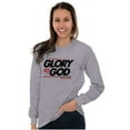 thumbnail image 4 of Glory to God Jesus Christ Faithful Long Sleeve TShirt Men Women Brisco Brands S, 4 of 6