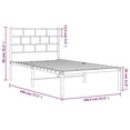 thumbnail image 3 of vidaXL White Metal Twin Bed Frame with Headboard, Heavy-Duty, Under-Bed Storage, No Mattress, 3 of 10