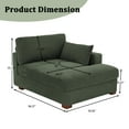 thumbnail image 2 of UIXE Chaise Lounge Indoor Upholstered Corduroy Sofa with Left Armrest for Living Room Bedroom, Green, 2 of 7