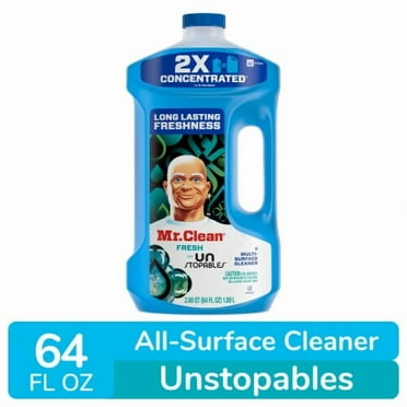 Mr. Clean Liquid Dilute 2X Concentrated Multi-Surface Cleaner Unstopables Fresh 64 fl oz