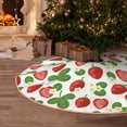 thumbnail image 4 of Salouo Strawberry Christmas Tree Skirt 30" Farmhouse Christmas Decorations Snowman Xmas Tree Skirt Tree Mat for Holiday Party Decor, 4 of 8