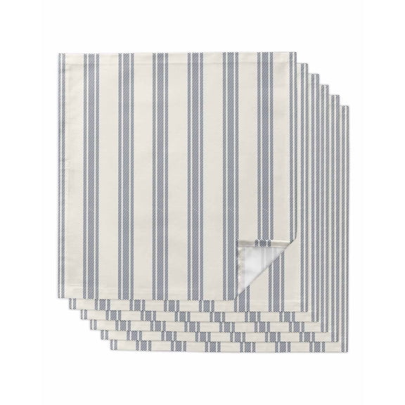 Blue Striped Cloth Napkins Washable Set of 6, Modern Stripes Farmhouse Reusable Dinner Table Napkins Cloth Bulk for Weddings Kitchen Restaurants Hotel Events Parties 20 x 20 Inch