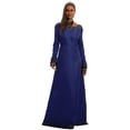 thumbnail image 2 of Huowey Medieval Witch Gothic Dresses Halloween Costumes For Women Fancy Cosplay Party Gown Crew Neck Long Sleeve Elegant Halloween Dress,Blue,L, 2 of 8