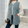 thumbnail image 3 of Diufon Womens Long Vest Fall Winter Fuzzy Fleece Cardigan Casual Sleeveless Warm Outerwear with Pockets, 3 of 9