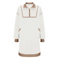 thumbnail image 4 of Aloohaidyvio Women's Sweatshirt Dress Half Zip V Neck Long Sleeve Contrast Fall Casual Mini Dresses, 4 of 6