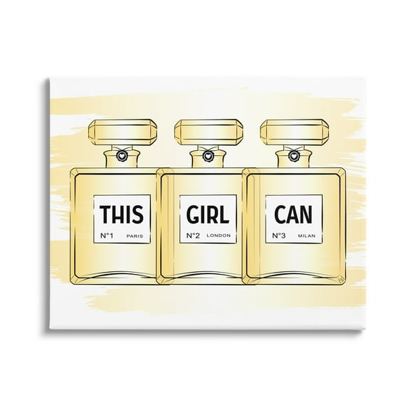 Stupell Industries This Girl Can Motivational Perfume Beauty & Fashion Painting Gallery Wrapped Canvas Print Wall Art