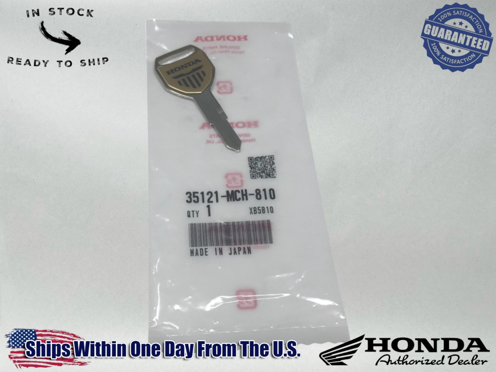 Honda Genuine OEM Blank Key (Type 1) - 35121-MR1-770