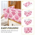 thumbnail image 4 of Pink Floral Design Decoration Large Storage Bins with Linen Collapsible Lid Storage Box 16.7 x 12.6 x 11.8in, 4 of 7