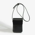 thumbnail image 6 of Women Card Holder Bag PU Leather Solid Color Daily Bag for Ladies (Black), 6 of 10